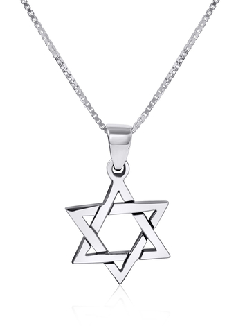 925 Sterling Silver Interlocking Triangles Star of David Necklace for Women or Men