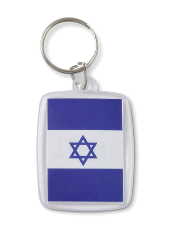 Key-ring Displaying Blue and White Flag of Israel