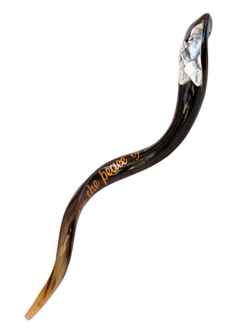 Collectors Hand Painted Yemenite Shofar - Peace of Jerusalem