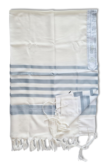 Talitnia Barak Non Slip Lightweight Wool Tallit Prayer Shawl - Blue Stripes