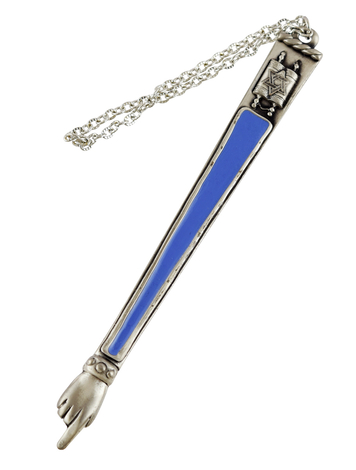 Enamel Plated Torah Pointer, Light Blue  Torah Scroll Design