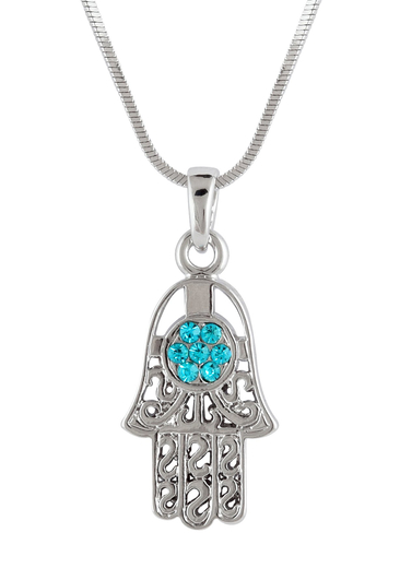 Hamsa Necklace with Turquoise Stones