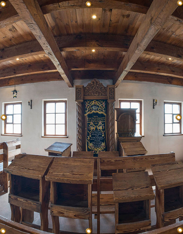 Panoramic Baal Shem Tov Synagogue Sukkah Single-Wall Panel 6 ft Width