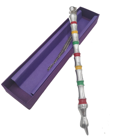 Torah Pointer Yad - Multicolored Stripes with Decorative Silver Design