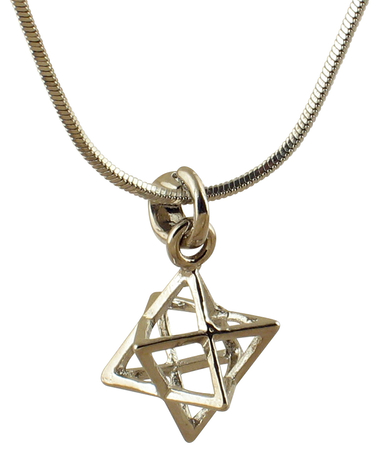 Rhodium Necklace with Merkava Kabbalah Pendant