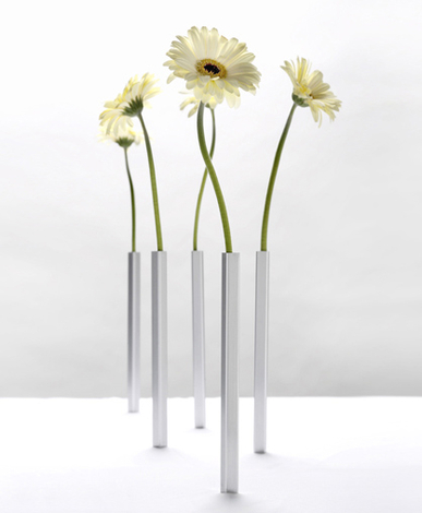 Silver Aluminum Magnetic Vase