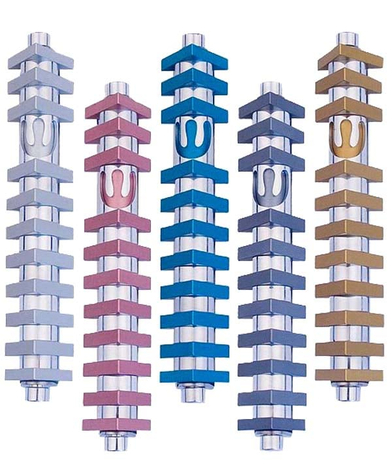 Agayof Cylinder Mezuzah Case with Triangles, Light Colors - 6 Inches Height