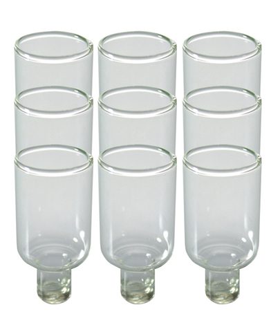 Set of Nine Glass Inserts for Oil Lighting Menorah, Small - Total Height 2