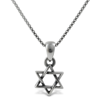 925 Sterling Silver Star of David Pendant Necklace - Small