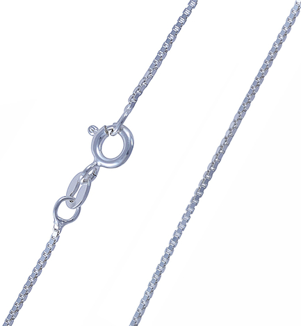 925 Sterling Silver 1mm Box Chain Italian Necklace Lightweight Strong - Spring Ring Clasp
