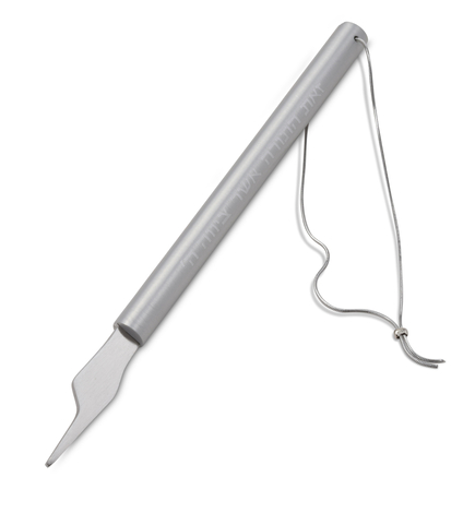 Adi Sidler, Contemporary Style Torah Pointer with Etched Hebrew Words  Silver