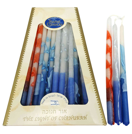 Handmade Dripless Decorative Hanukkah Candles - Colorful