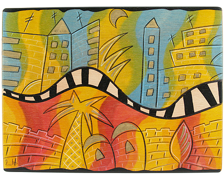 Rectangular Placemat O Jerusalem by Kakadu Art