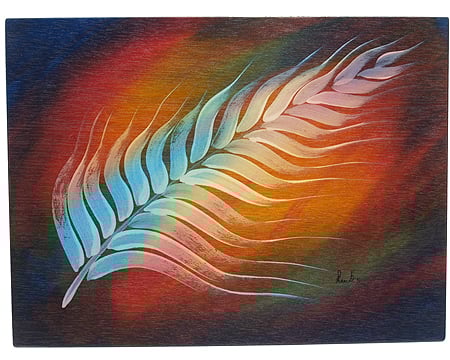 Rectangular Placemat White Plume by Kakadu Art