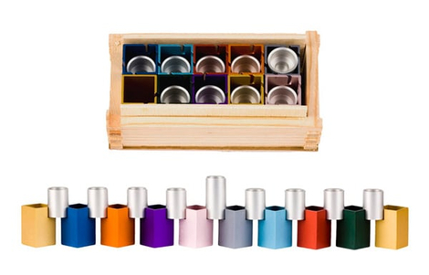 Agayof Innovative Compact Combination Menorah - Colorful