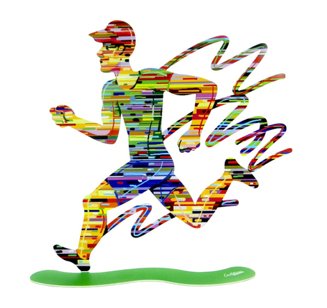 David Gerstein Free Standing Double Sided Runner Sculpture - Jogger Man