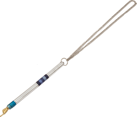 Yair Emanuel Anodized Aluminum Silver Torah Pointer Yad - Blue Bands