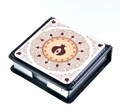 Dorit Judaica Decorative Memo Box, Pomegranate Mandala Design and Crystals