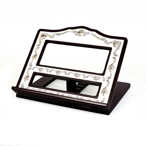 Pearlized Silver Plate and Wood Tabletop Shtender