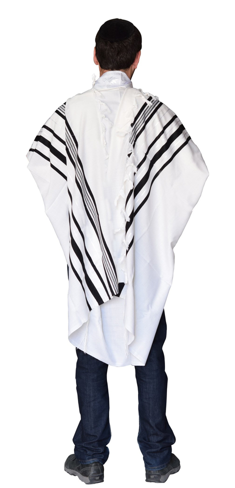 Talitnia Gilboa Light Weight Non Slip Tallit Wool Prayer Shawl - Black Stripes