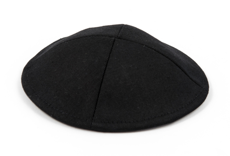 Black Cloth Kippah with Attached Clip