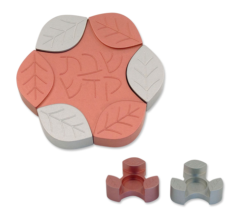 Avner Agayof Anodized Aluminum Travel Candle Holders, Leaf Collection - Pink