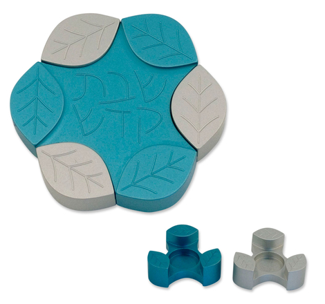 Avner Agayof Anodized Aluminum Travel Candle Holders, Leaf Collection - Teal