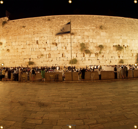 Panoramic Western Wall Kotel Sukkah Single-Wall Panel 8 ft Width