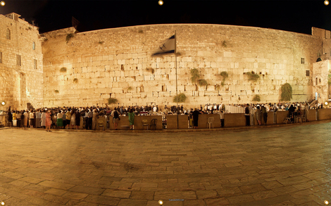 Panoramic Kotel Western Wall Sukkah Single-Wall Panel 12 ft Width