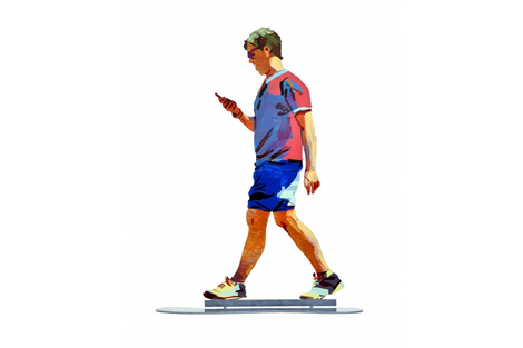 David Gerstein Free Standing Double Sided Sculpture - Walker with Sneakers