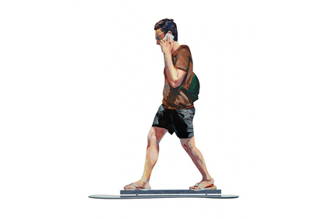 David Gerstein Free Standing Double Sided Sculpture - Talking Walker