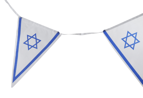 Banner Stringed Chain of 24 Israel Flags
