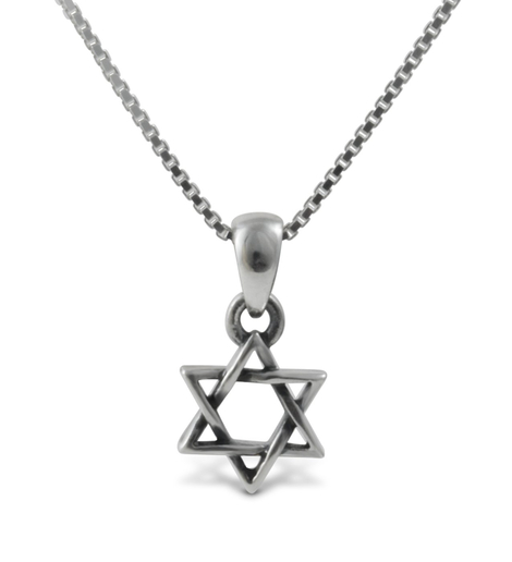 925 Sterling Silver Star of David Pendant Necklace - Small
