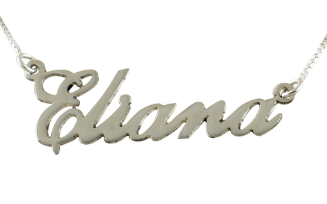 Sterling Silver English Name Necklace - Cursive Letters