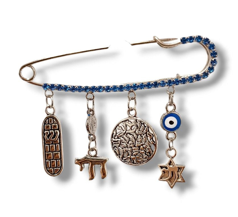 Jewish Blessings Pin for Baby Crib, Carriage or Stroller - Choose Boy or Girl