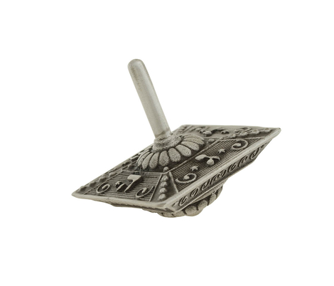 Cast Silver Chanukah Dreidel with the Four letters - Replica from Israel Museum