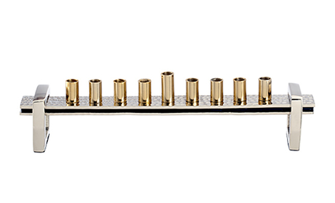 Two Tone Gold and Silver Contemporary Chanukah Menorah for Candles