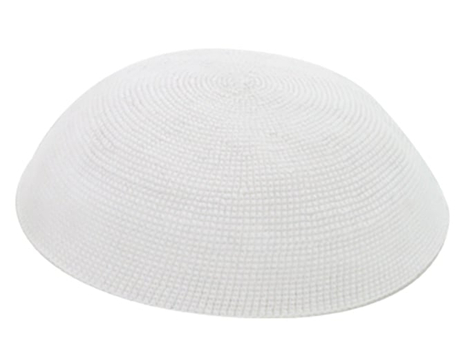 White Premium DMC knitted kippah