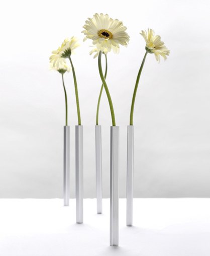 Silver Aluminum Magnetic Vase