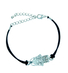 Rhodium Hamsa Bracelet on Leather Cord