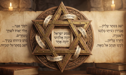 Star of David with Hebrew Prayers: Shema, Ana Bekoach & Psalm 91