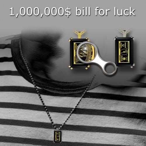 1000000 Dollars Silver Pendant For Men