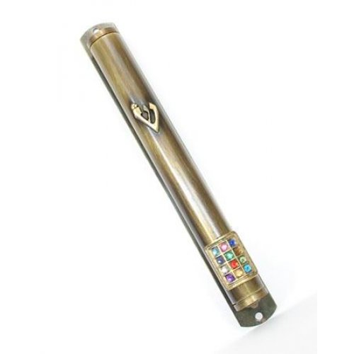 12 Tribe Breastplate Yellow Pewter Mezuzah