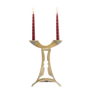Shraga Landesman Harmony Double Image Inbal Candle Holders - Aluminum