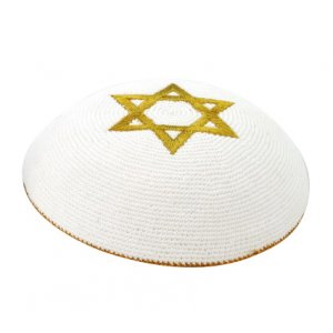 Gold Star of David knitted kippah
