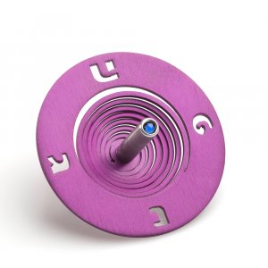 Adi Sidler Spiral Coil Chanukah Dreidel Brushed Aluminum - Purple