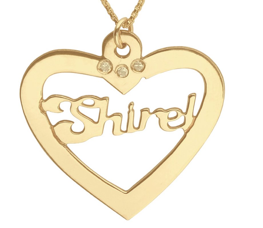 18K Gold Plated Heart English Name Necklace