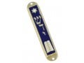 24K Gold Plated Mezuzah Case - Ten Commandments and Star of David