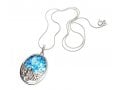 3D 925 Sterling Silver Pendant Necklace - Roman Glass Jerusalem Design