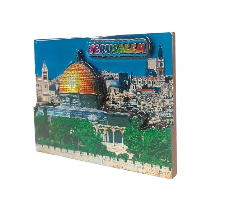 3-D Effect Wood and Epoxy Magnet - Jerusalem Dome of the Rock